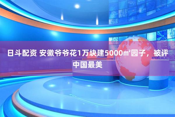 日斗配资 安徽爷爷花1万块建5000㎡园子，被评中国最美